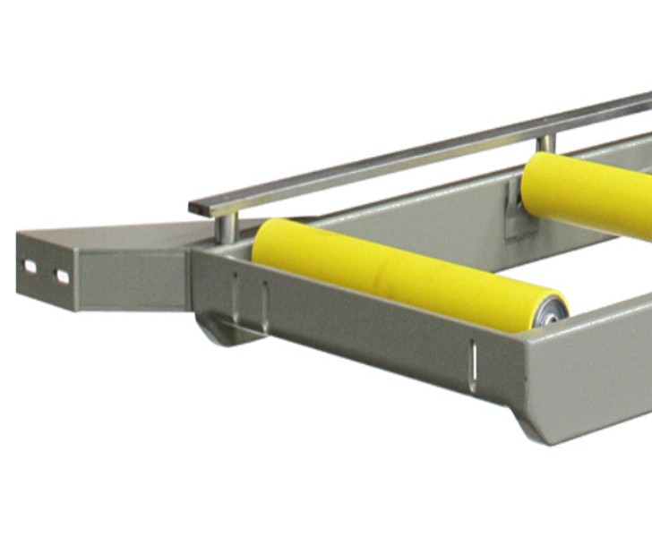 Single Head Cutting-Off Machines Unloading roller conveyor Side view Tekna